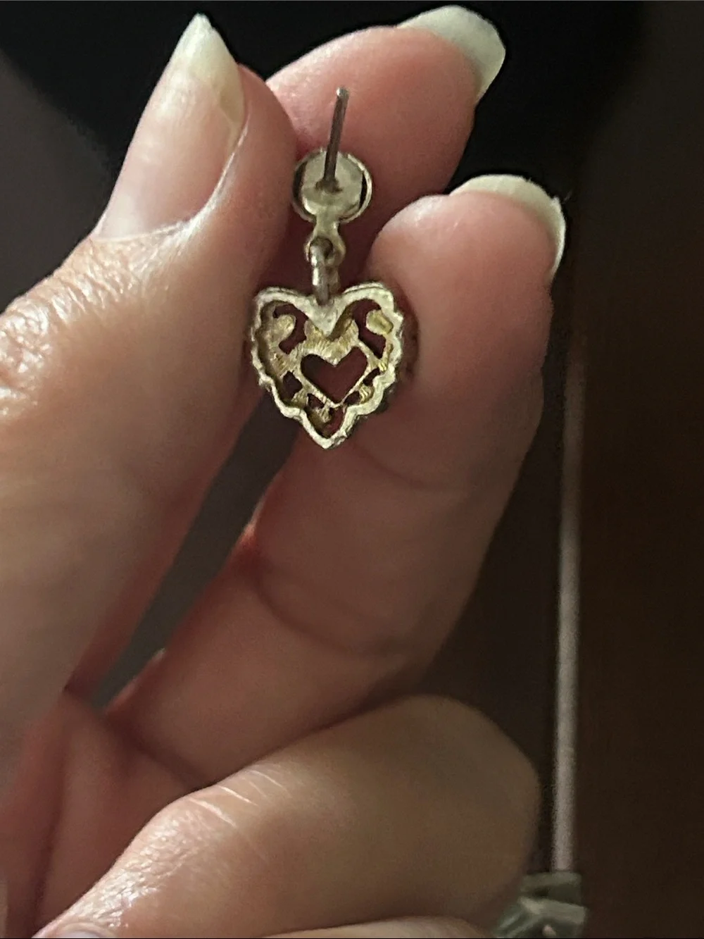 Brighton Silver-Tone Heart Filigree Drop Earrings